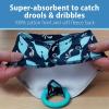 imageDr Browns Super Soft amp Absorbent Baby Bandana Bib with SnapOn Teether 3m 2Pack Navy Whales amp AnchorsDots  Feathers