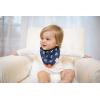 imageDr Browns Super Soft amp Absorbent Baby Bandana Bib with SnapOn Teether 3m 2Pack Navy Whales amp AnchorsWhales  Anchors