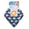 imageDr Browns Super Soft amp Absorbent Baby Bandana Bib with SnapOn Teether 3m 2Pack Navy Whales amp AnchorsWhales  Anchors