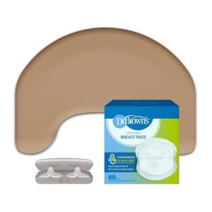 imageDr Browns Feeding Support Pillow with Cover Gentle Biege amp Breastfeeding Nipple Shields 20mm amp Disposable Breast Pads  60pk