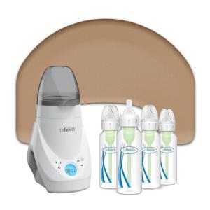 imageDr Browns Feeding Support Pillow with Cover Gentle Biege amp Deluxe Baby Bottle Warmer amp Natural Flow AntiColic Options Narrow Baby Bottle 4 oz120 mL 0m 4 Pack