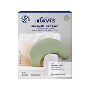 imageDr Browns Feeding and Nursing Lap Support Pillow Cover Soft Brushed Fabric Gentle BeigeStorm Green