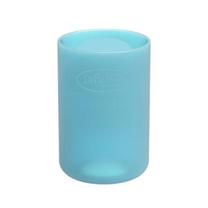 imageDr Browns Options Narrow Glass Bottle Sleeves 100 Silicone Mint BPAFree 4 oz 2PackBlue