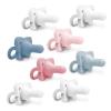imageDr Browns HappyPaci 100 Silicone Baby Pacifier Contoured OnePiece Design LightBlue Blue White LightPink Pink 06m BPAFree 8Pack