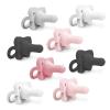 imageDr Browns HappyPaci 100 Silicone Baby Pacifier Contoured OnePiece Design LightPink Pink White Black Gray 06m BPAFree 8Pack