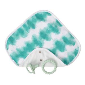 imageDr Browns Lovey Blanket with Ring Teether and HappyPaci Silicone OnePiece Pacifier Green